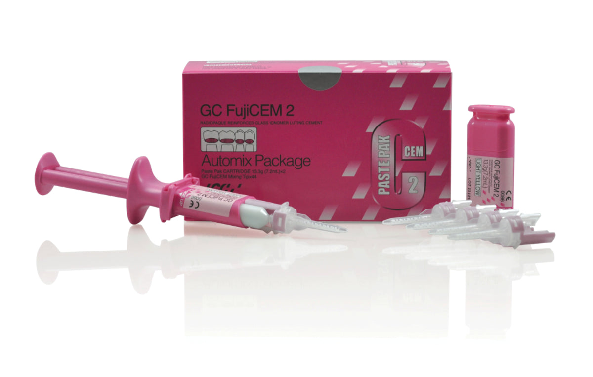 GC 441001 FujiCEM 2 Reinforced Glass Ionomer Luting Cement Automix Starter Kit SL Tips GC 441001 FujiCEM 2 Reinforced Glass Ionomer Luting Cement Automix Starter Kit SL Tips